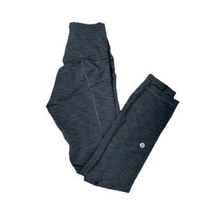 Lululemon Wunder train High Rise Crop W/ Pockets Size 2 Heathered Graphite Gray